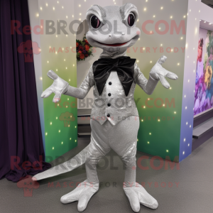 Sølv Geckos maskot kostume...