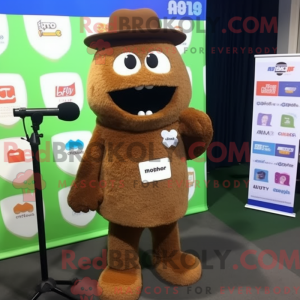 Mascot character of a Brown...