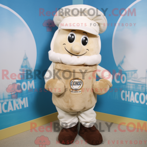 Postava maskota béžové Clam...