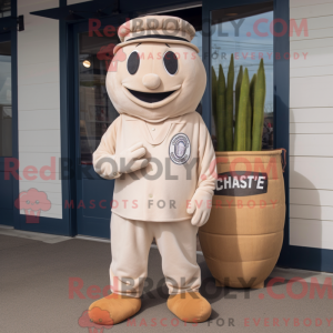 Mascot character of a Beige...