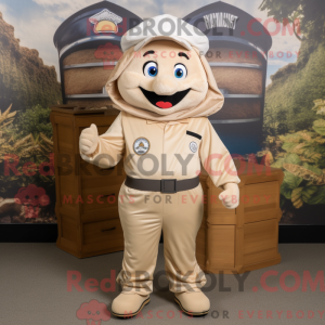 Mascot character of a Beige...
