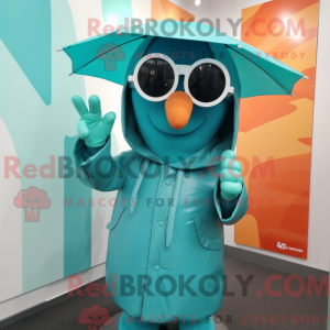 Mascot character of a Teal...