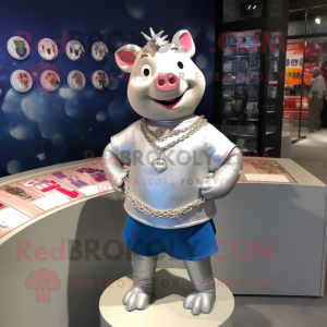 Silver Sow maskot kostym...