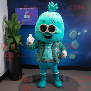 Mascot character of a Teal...