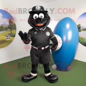 Sort golfbold maskot...