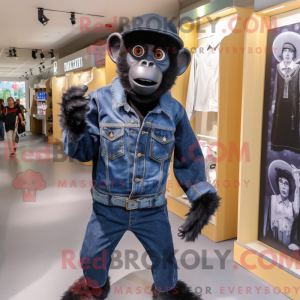 Maskotfigur af en sort abe...