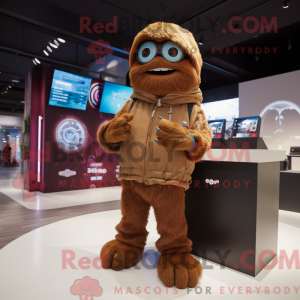 Mascot character of a Brown...