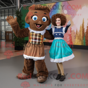 Mascot character of a Brown...
