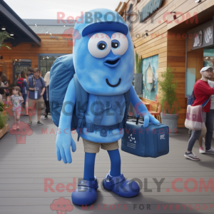 Maskot-karakter af en blå...