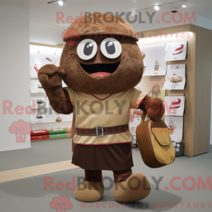 Mascot character of a Brown...