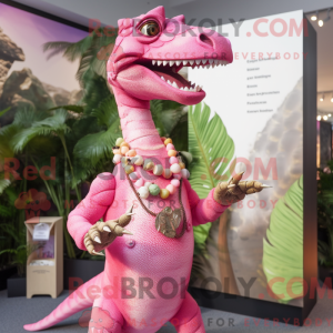 Maskotkarakter af en Pink...