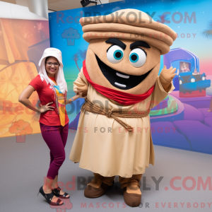 Mascot character of a Tan...