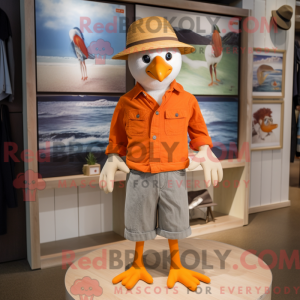 Maskotkarakter af en orange...