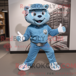 Mascot character of a Cyan...