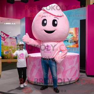 Maskotkarakter af en Pink...