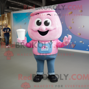 Maskotkarakter af en Pink...