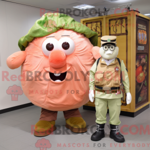 Maskot karakter af en Peach...
