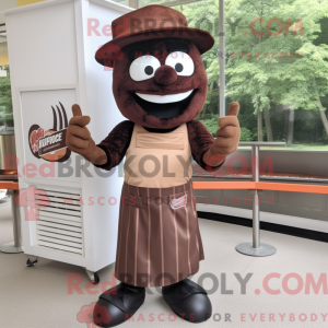 Mascot character of a Brown...