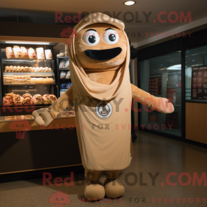 Postava maskota Tan Bagels...