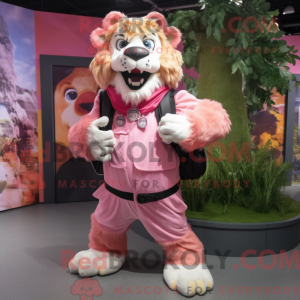 Maskottchen eines rosa...