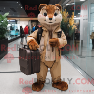 Mascot character of a Brown...