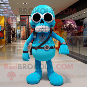 Sky Blue Skull mascotte...