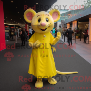 Mascottefiguur van een gele...