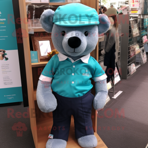 Teal Teddy Bear maskot...