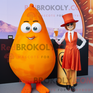 Maskotkarakter af en orange...