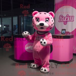 Mascot character of a Pink...