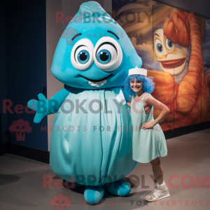 Mascot character of a Cyan...