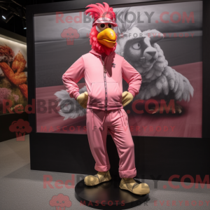 Maskottchen eines rosa...