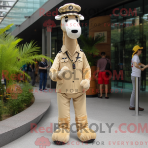 Mascot character of a Beige...
