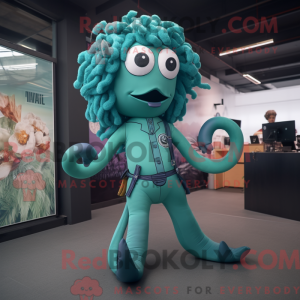 Mascot character of a Teal...