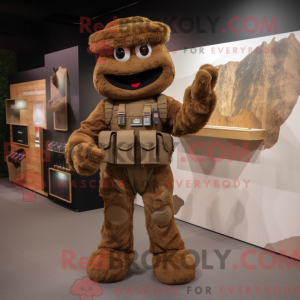 Mascot character of a Brown...