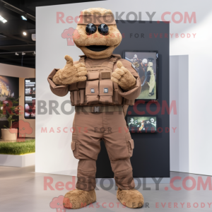 Maskot-karakter af en brun...