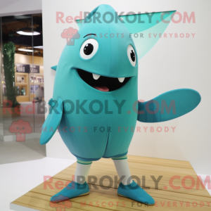 Mascot character of a Teal...