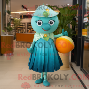 Mascot character of a Teal...