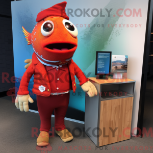 Maskotkarakter av en Red...
