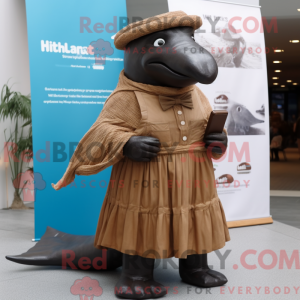 Mascot character of a Brown...