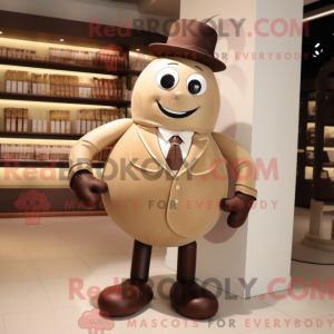 Maskot karakter af en beige...