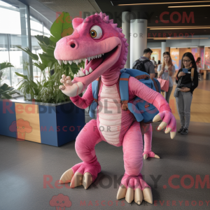 Mascot character of a Pink...