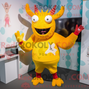 Postava maskota žlutého...