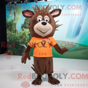 Mascot character of a Brown...