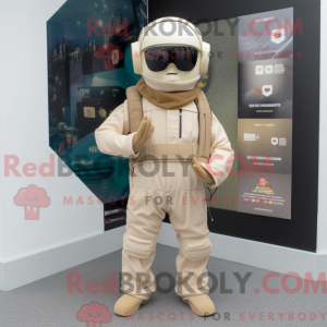 Mascot character of a Beige...