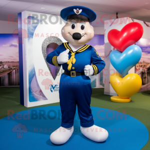 Navy Heart maskot kostume...