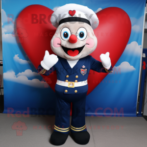 Navy Heart mascotte kostuum...