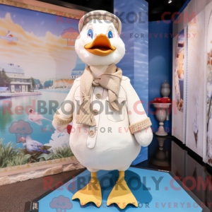 Maskot karakter af en beige...