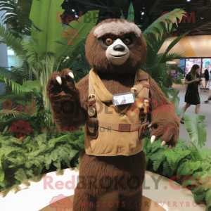 Mascot character of a Brown...