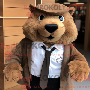 Mascot character of a Brown...